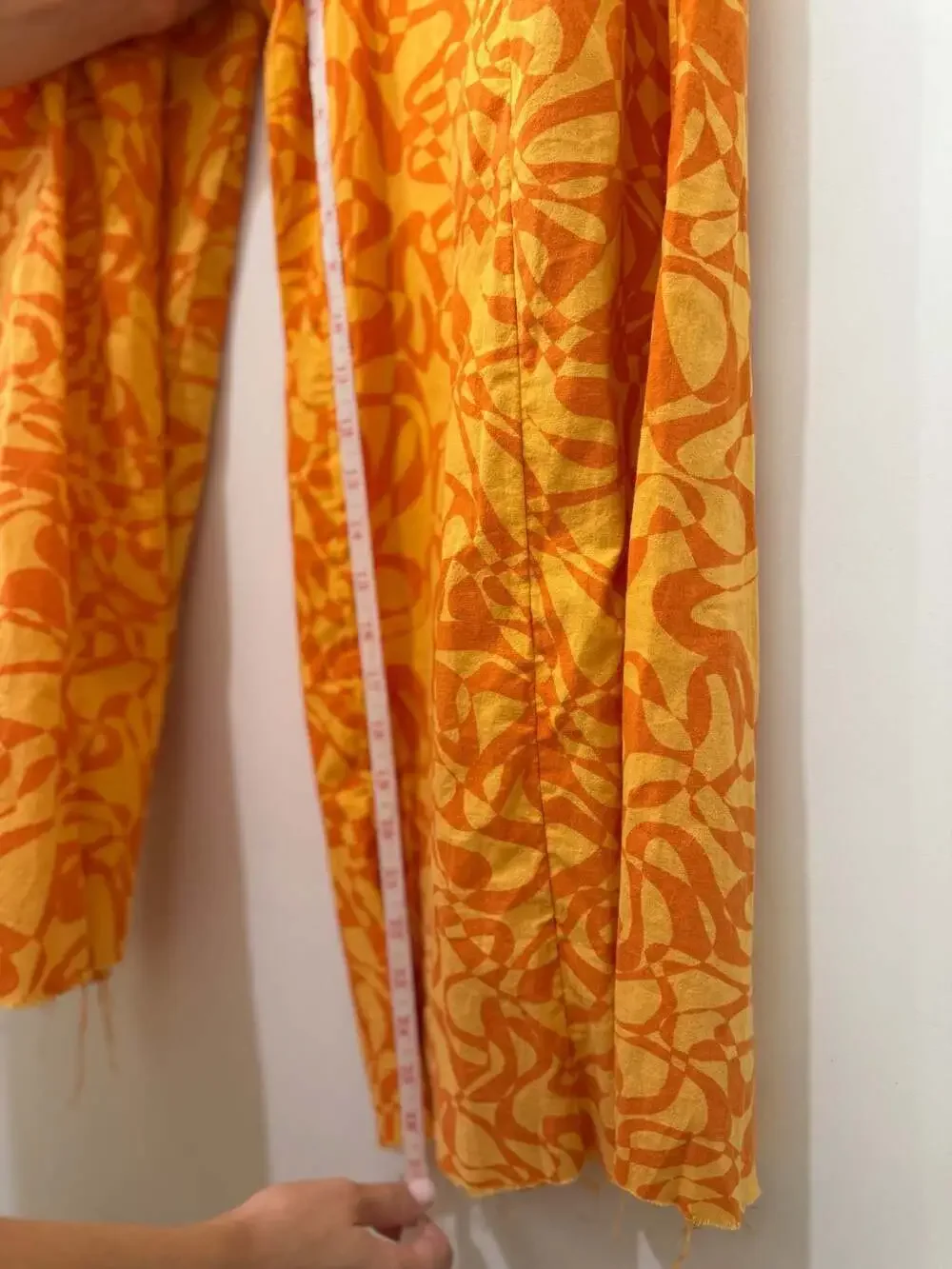 Free People Kira Orange Printed O-Ring Wide Leg Halter Jumpsuit